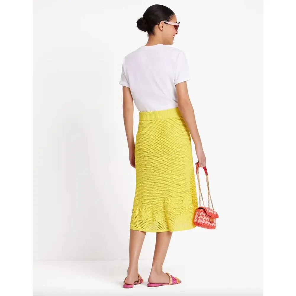 Kate Spade Crochet Knit Sweater & Midi Skirt SET
